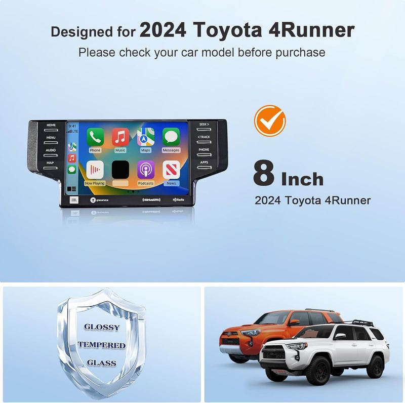 BSTW Screen Protector for 2020-2024 Toyota 4Runner 8-in Accessories - 9H Anti-Scratch Tempered Glass Protective Film - Image 2